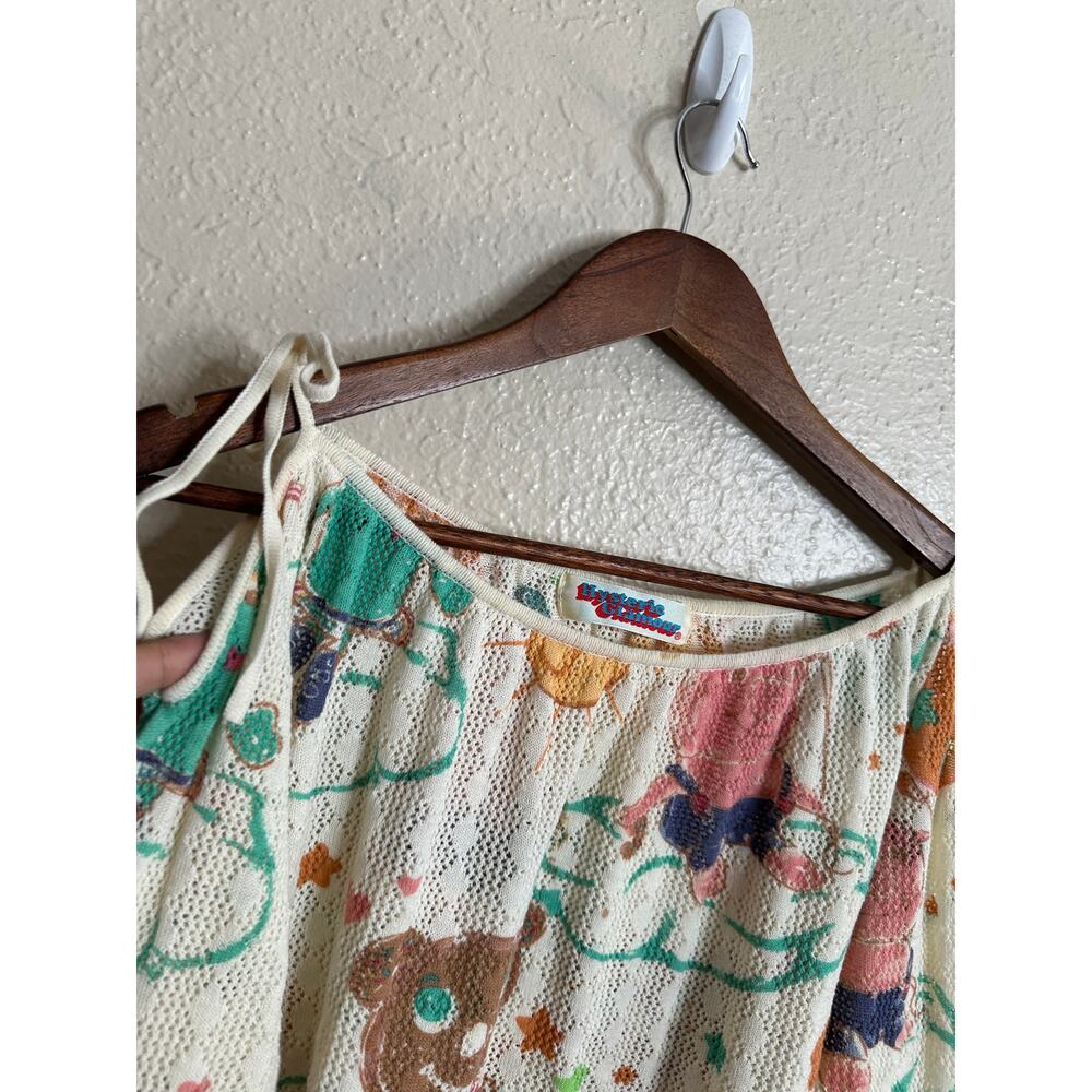 Vintage Hysteric Glamour 90s "Donut Bear" Mesh Knit Top by Yoko Doll size M - Picture 5 of 8